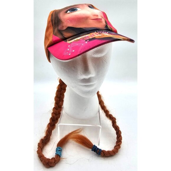 Disney Other - Disney Frozen Anna Baseball Cap Hat w/ Pigtail Braids Wig Costume Dress-up